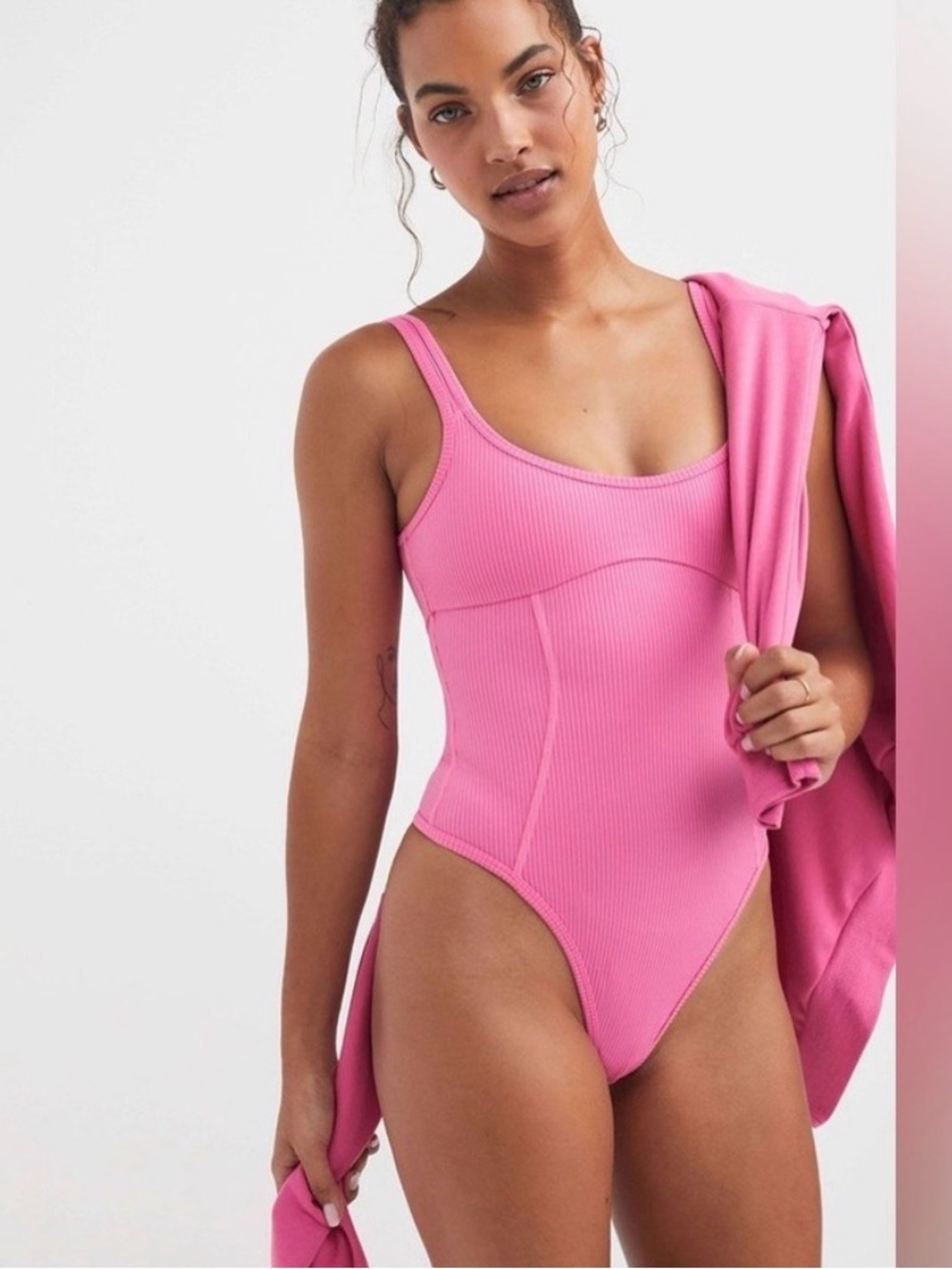 NWOT FOR LOVE AND LEMONS HOT PINK BODYSUIT